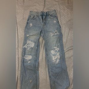 ripped blue jeans